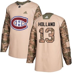 Herren Montreal Canadiens Eishockey Trikot Peter Holland #13 Authentic Camo Veterans Day Practice